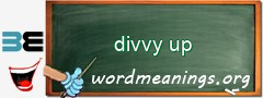WordMeaning blackboard for divvy up